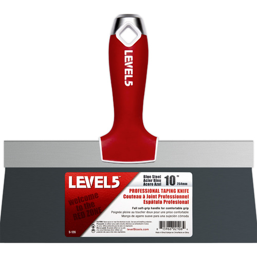 LEVEL5 10" blue steel taping knife - soft grip handle