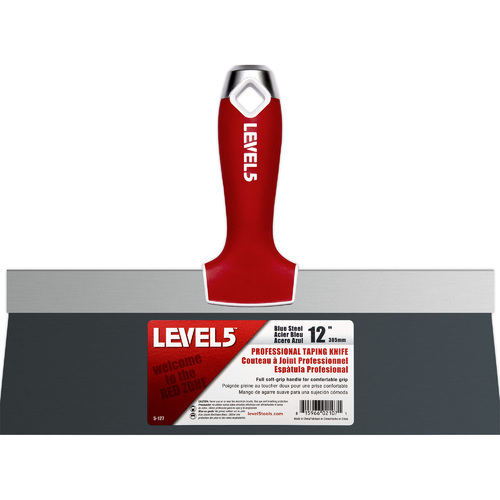 LEVEL5 12" blue steel taping knife - soft grip handle