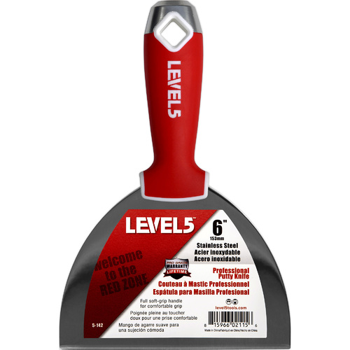 LEVEL5 6" stainless joint/putty knife - soft grip handle