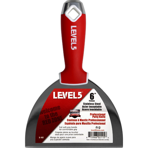 LEVEL5 6" stainless joint/putty knife - soft grip handle