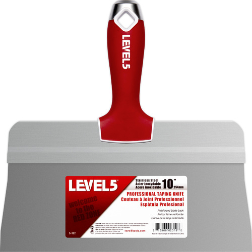 LEVEL5 10" stainless steel big back taping knife - soft grip handle