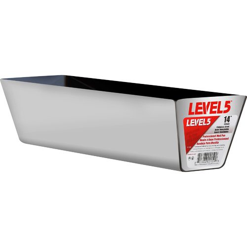 LEVEL5 14" stainless steel mud pan - curved bottom