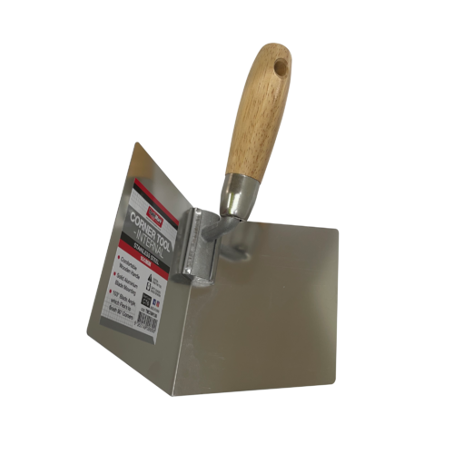 TradeMark Corner Tool 100mm Wooden Handle Stainless Steel